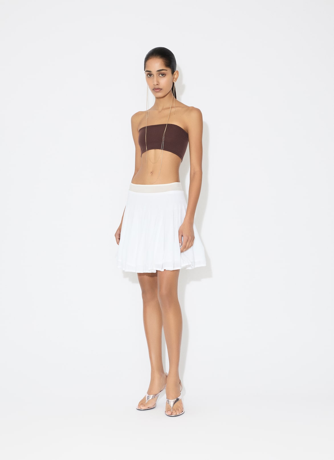 SECOND-SKIN KNIT LINGERIE SET ALAÏA BROWN SECOND-SKIN KNIT LINGERIE SET